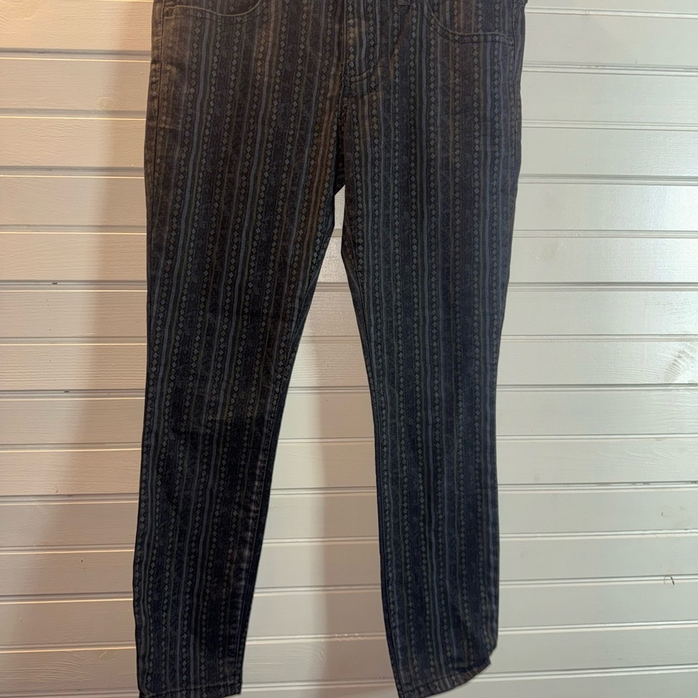 Free People Black and Gray Patterned Jeans